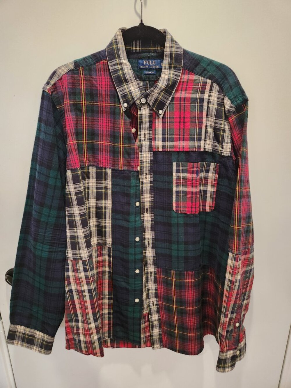 Polo Ralph Lauren Men's Classic Fit Patchwork Plaid Flannel Shirt XL